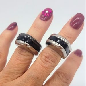 Vita Fede Panini Multi-Tone Chrome/Silver/Black & Silver/Black/Silver Ring